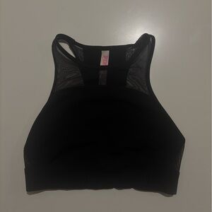 Victoria's Secret Black High-Neck Mesh Sports Bralette